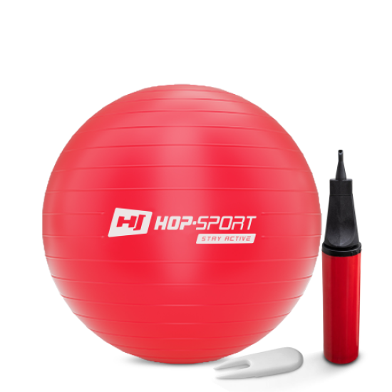 Купить Фитбол  Hop-Sport 55cm HS-R055YB red + насос в Киеве - фото №1